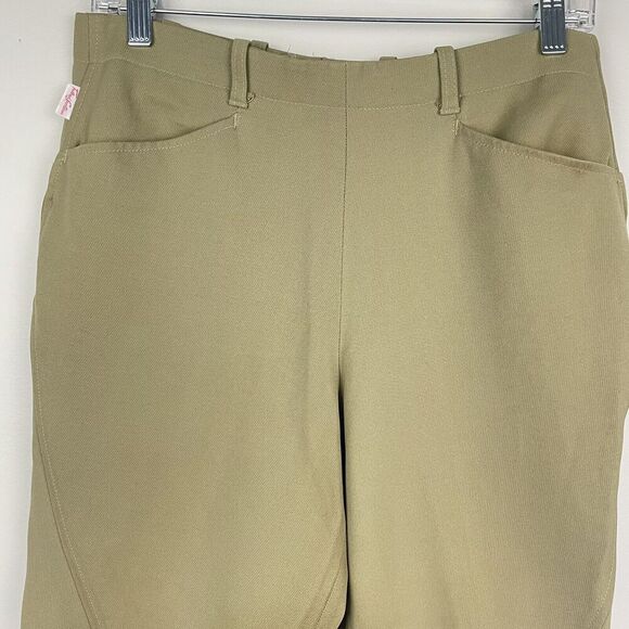 Tailored Sportsman Equestrian Riding Breeches Size 30 Khaki Side Zip Knee Patch - Picture 3 of 13